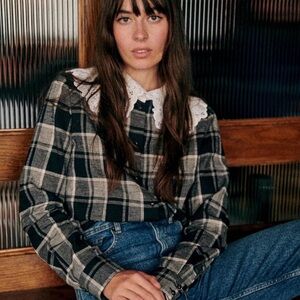 Sezane Phoebe Shirt Washington Check - Size 4